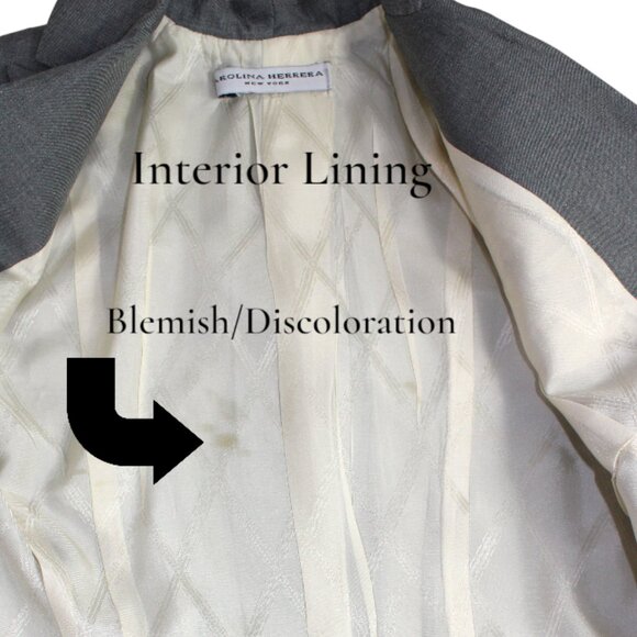 Carolina Herrera Fitted Gray Peaked Lapel Tulip Flared Cuff  Blazer Size Small - Picture 11 of 11